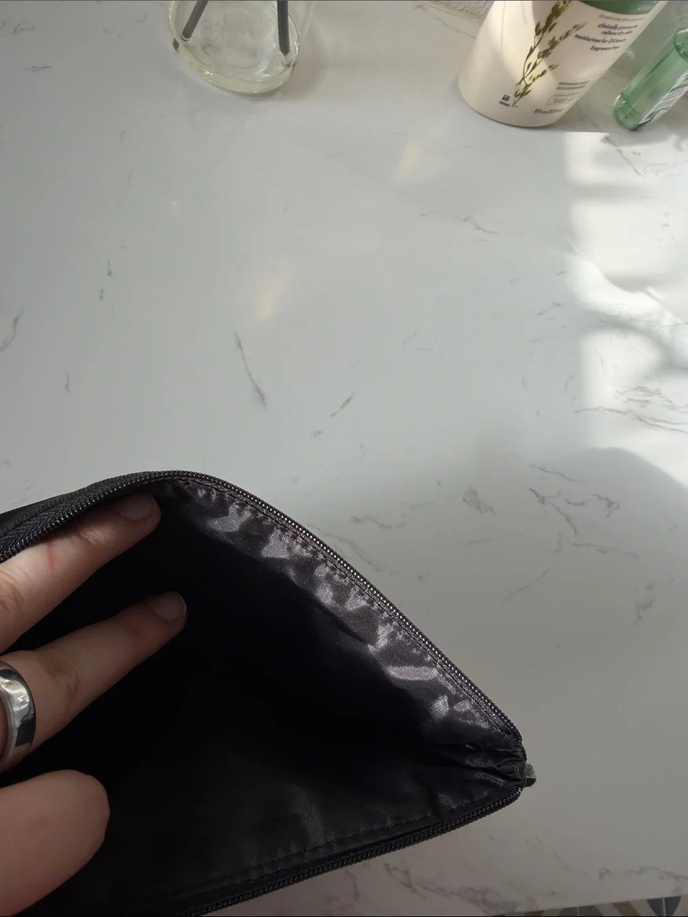 Dior Beauty Black Canvas Zip Pouch makeup bag